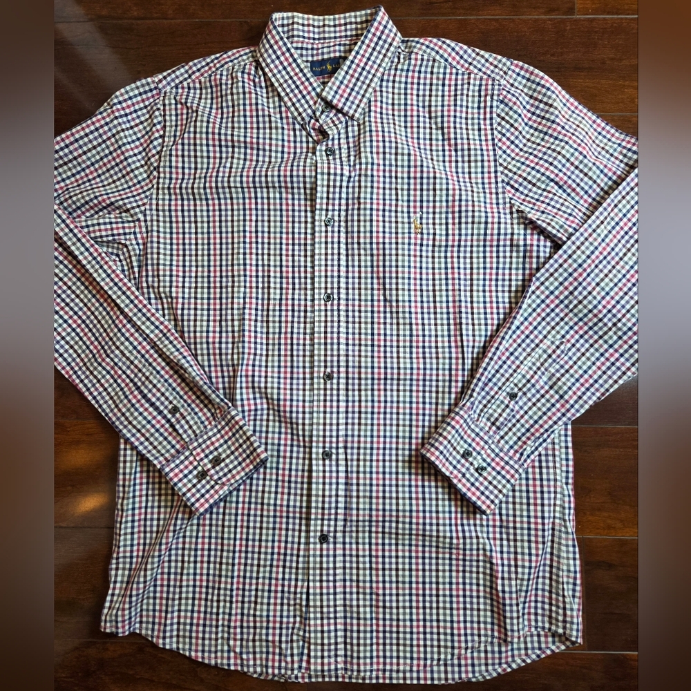 Ralph Lauren Polo Red Blue White Checkered Shirt